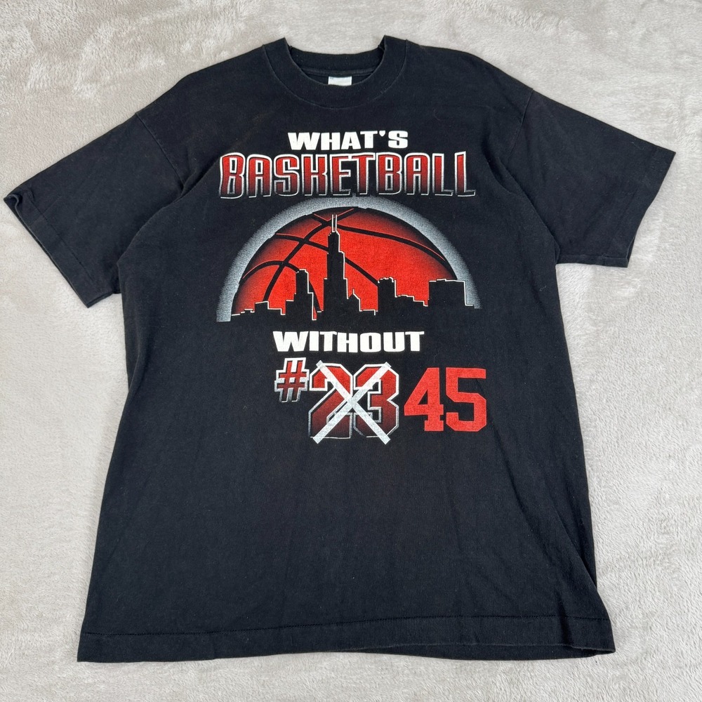 VTG 90s Salem Whats Basketball Without #45 Jordan Shirt Mens‎ L Black Preowned